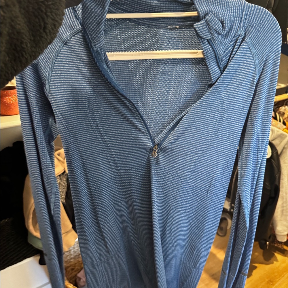 Lululemon Blue Striped Zip-Up Jacket